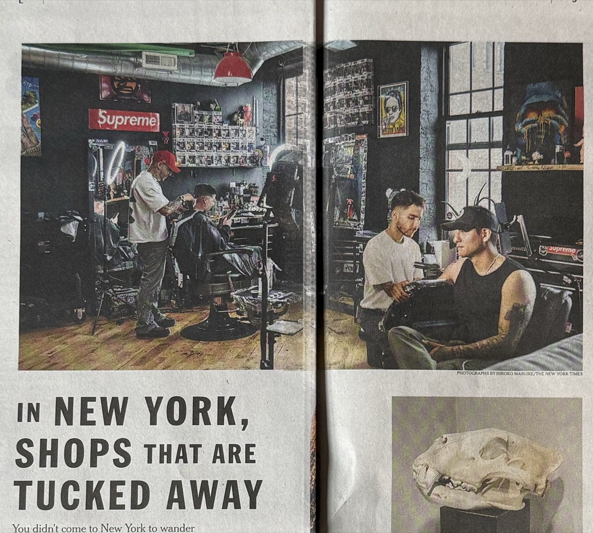 Camo Contreras featured in The New York Times — In New York, shops that are tucked away